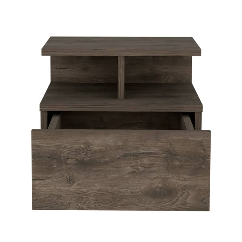 Modern easy-to install bedside Nightstand,Wall Mounted with Single Drawer and 2-Tier Shelf,for Bedroom,Closet,Entryway