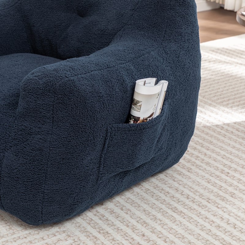 Bean Bag Chair, Bean Bag Sofa Chair with Armrests Stuffed High-Density Foam, Lazy Sofa Comfy Chairs Bean Bag Chair