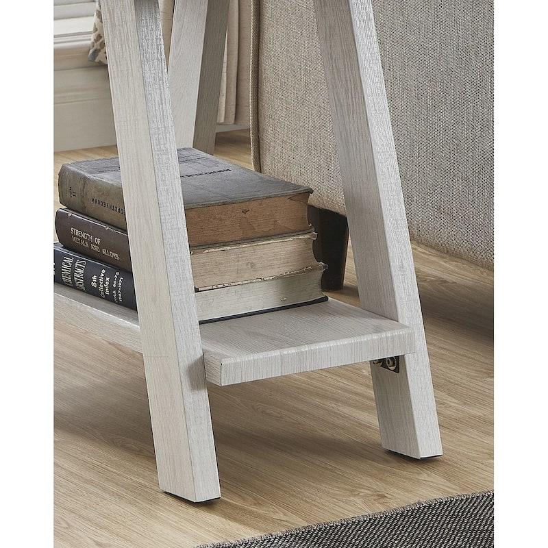 Contemporary Wood Shelf Side Table in Black Finish for Bedroom or Living Room
