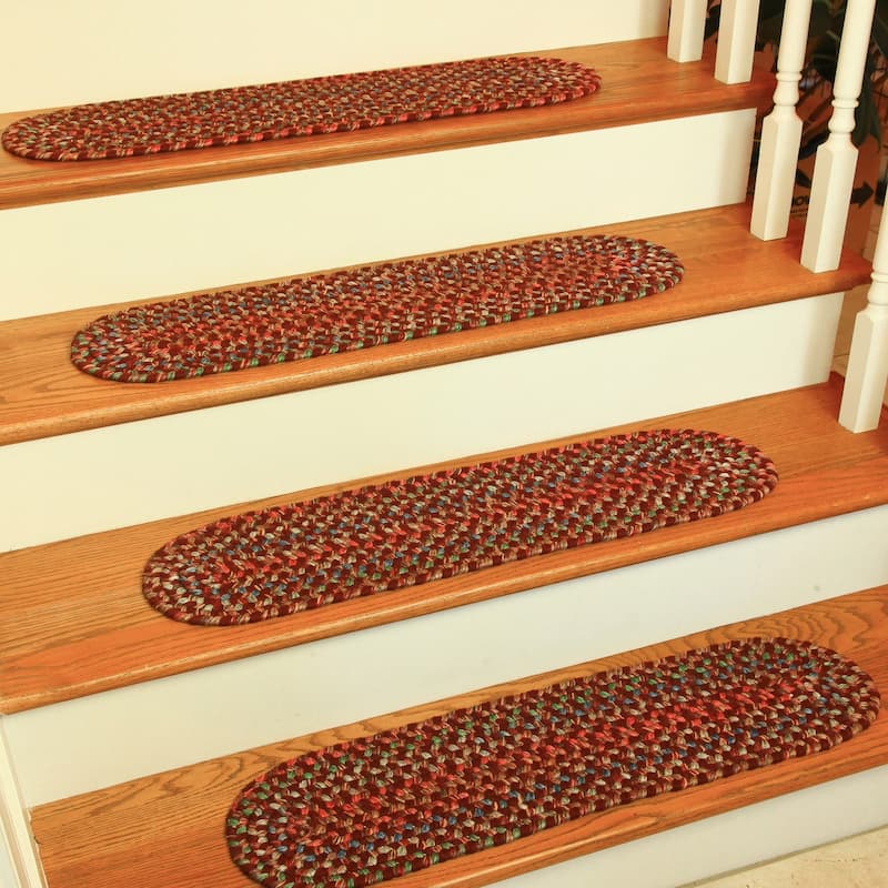 Rhody Rug Katie Indoor/ Outdoor Braided Area Rug - Burgundy - 8" x 28" Oval