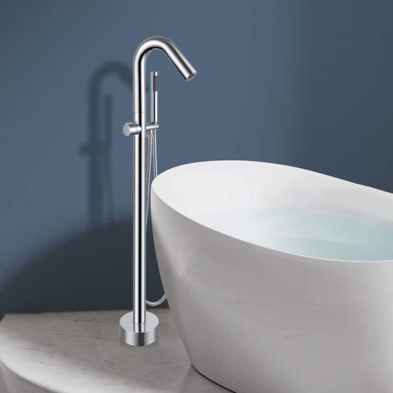 Topcraft Floor Mounted Bathtub Filler with Handheld Showerhead