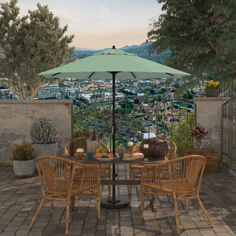 North Bend7.5 Foot Crank Lift Auto Tilt Patio Umbrella Outdoor Rated Acrylic Fabric by Havenside Home