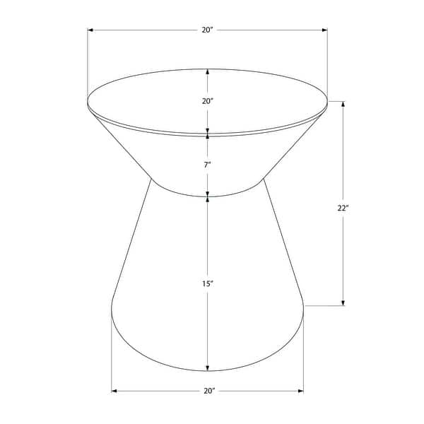 20"L Metal Drum Accent Table with Hammered Design, Contemporary Side, End, and Nightstand Table for Living Room and Bedroom