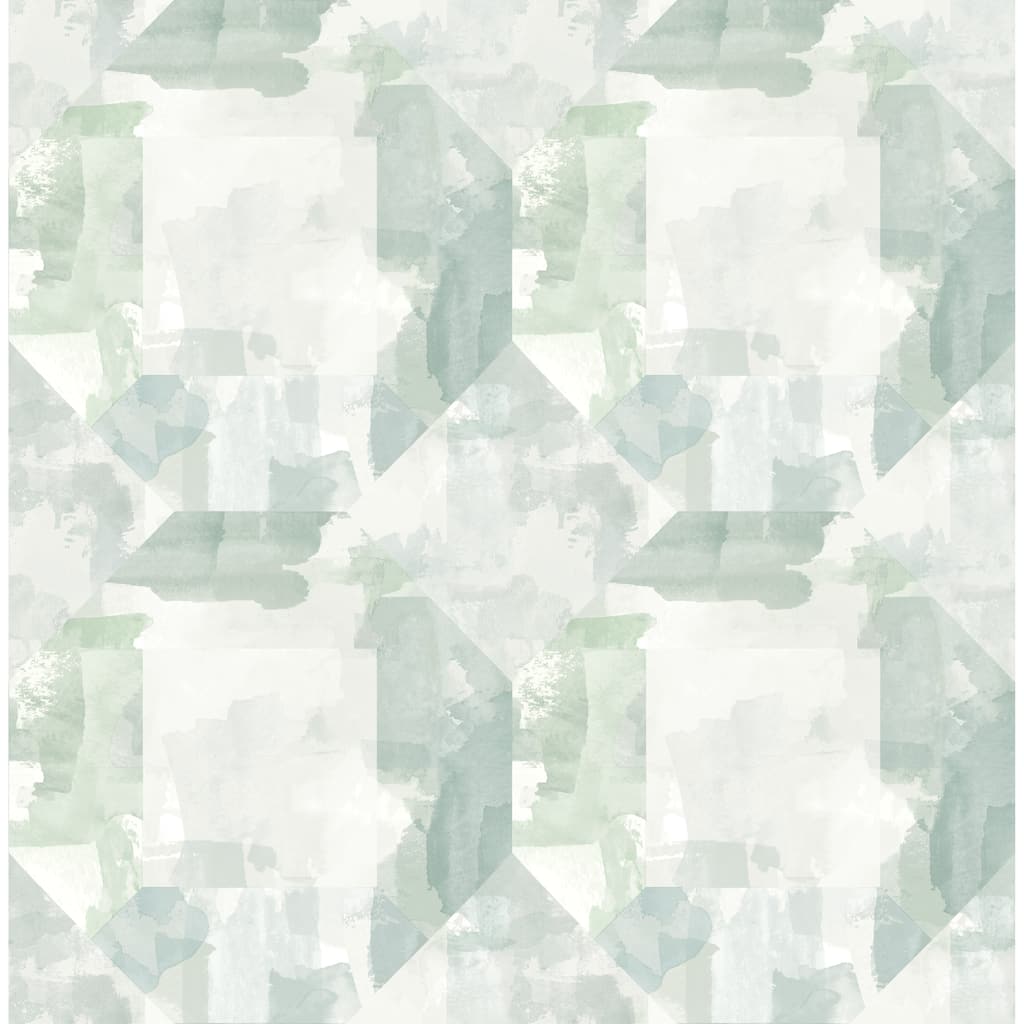 A-Street Prints Perrin Sea Green Gem Geometric Wallpaper