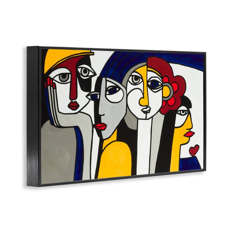 Stupell Primary Hues Faces Portrait Framed Giclee Art Design By Ruth Fromstein