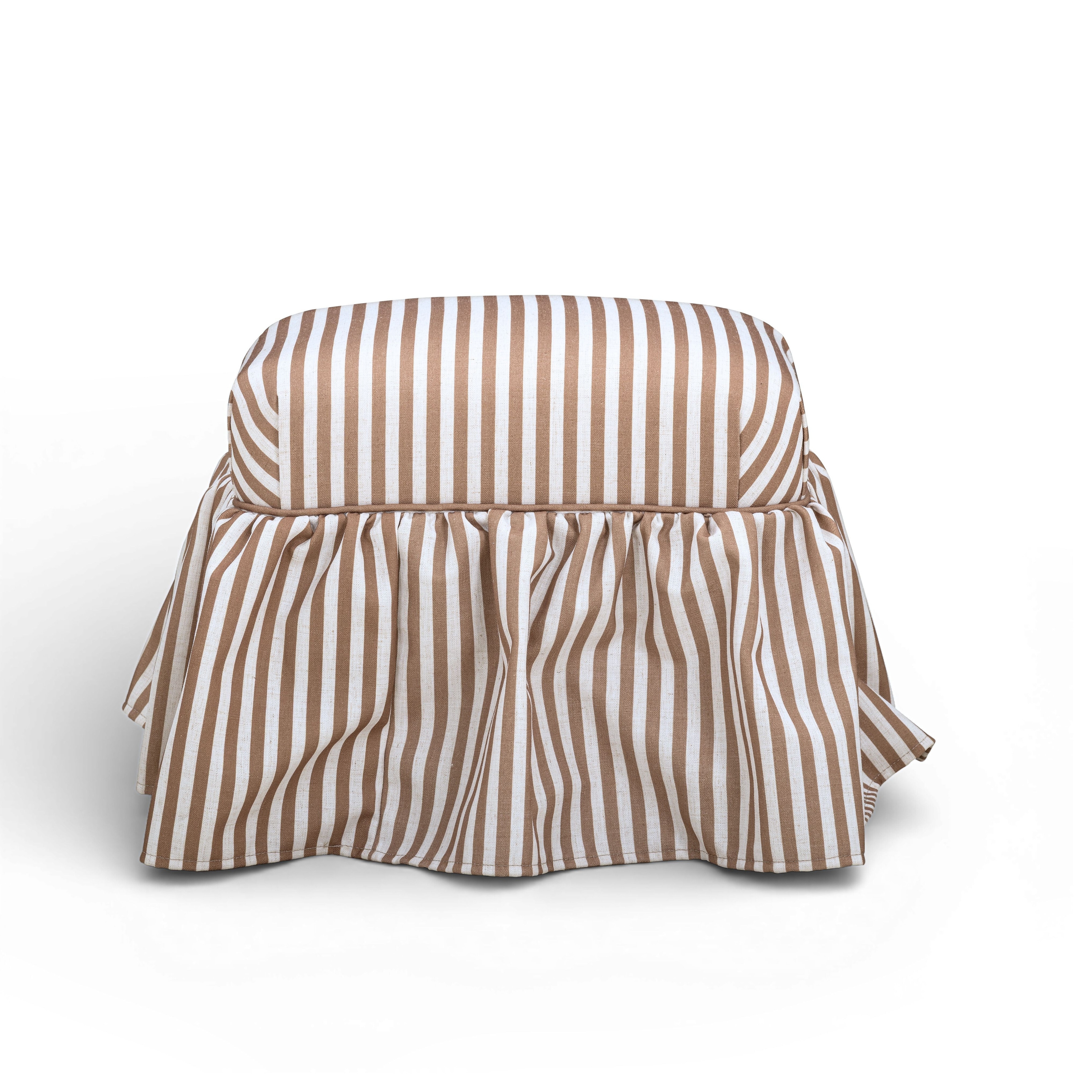 Gertrude Striped Linen Ottoman