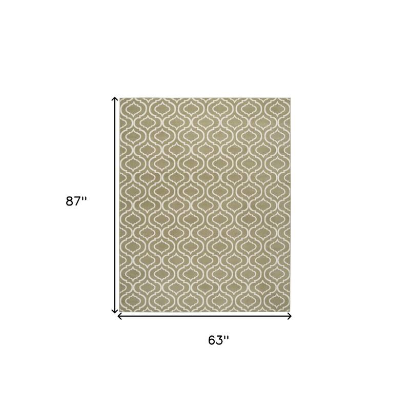 Kerum Power Loomed Non Skid Stain Resistant Area Rug By HomeRoots - 87' X '63' X '0.5