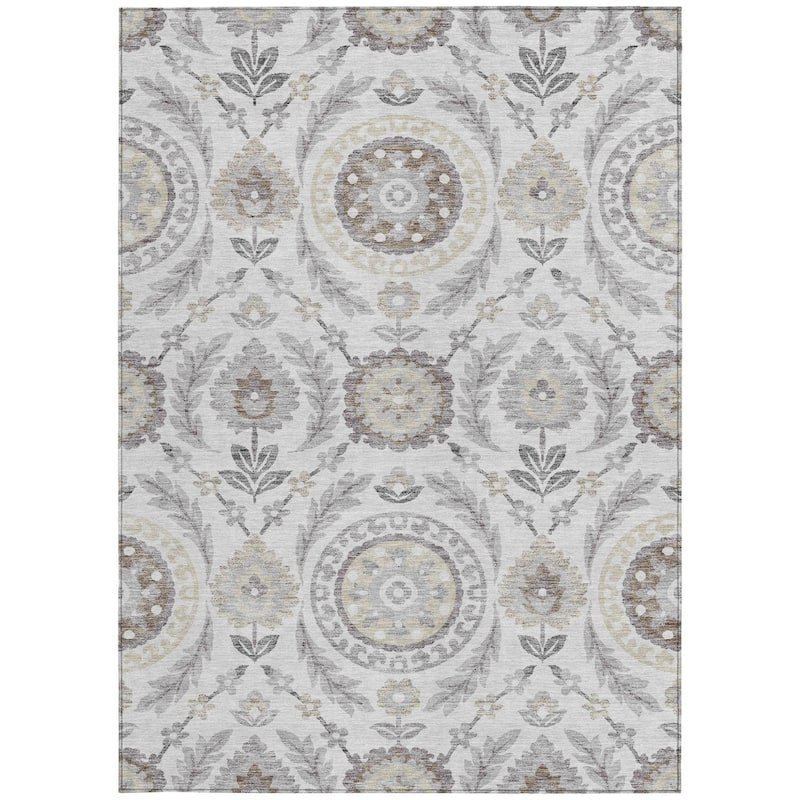 HomeRoots Floral Transitional Rectangle Outdoor Rug