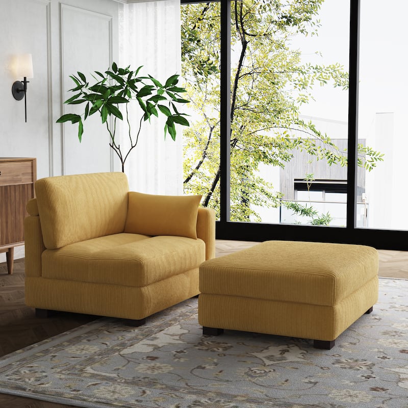 Modular Sectional Sofa with Ottomans
