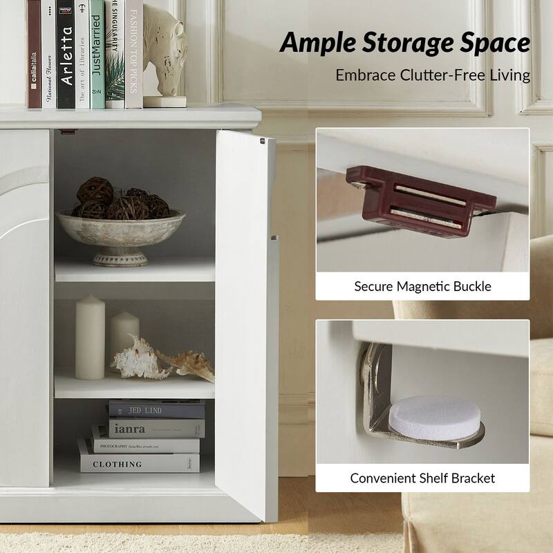 Rando Transitional 35'' Tall 2-Door Accent Cabinet with Adjustable Shelves by HULALA HOME