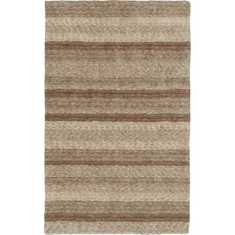 Addison Sanibel Striped Grey Shag Area Rug - 5'X7'6" - Taupe - Rectangle