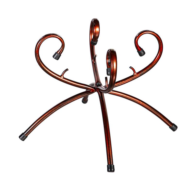 15" Metal Copper Convertible Bird Bath Stand