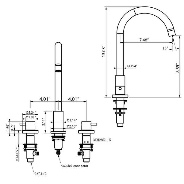 8 in. Widespread Dual-handle Bathroom Faucet