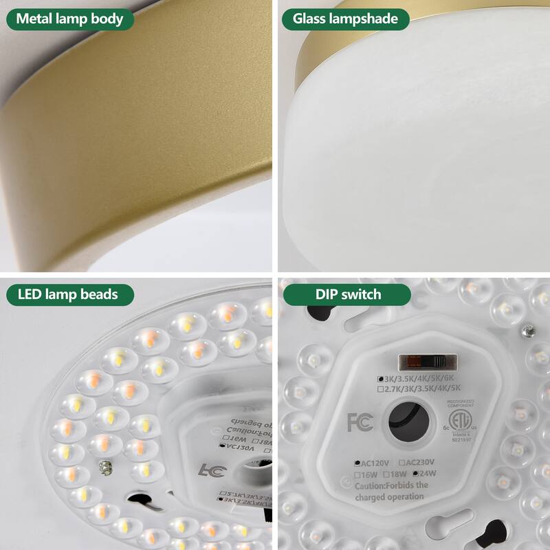 12 Inch LED Ceiling Light, 24W Flush Mount Ceiling Light,Round Low Profile Ceiling Lights for Bedroom, Living Room