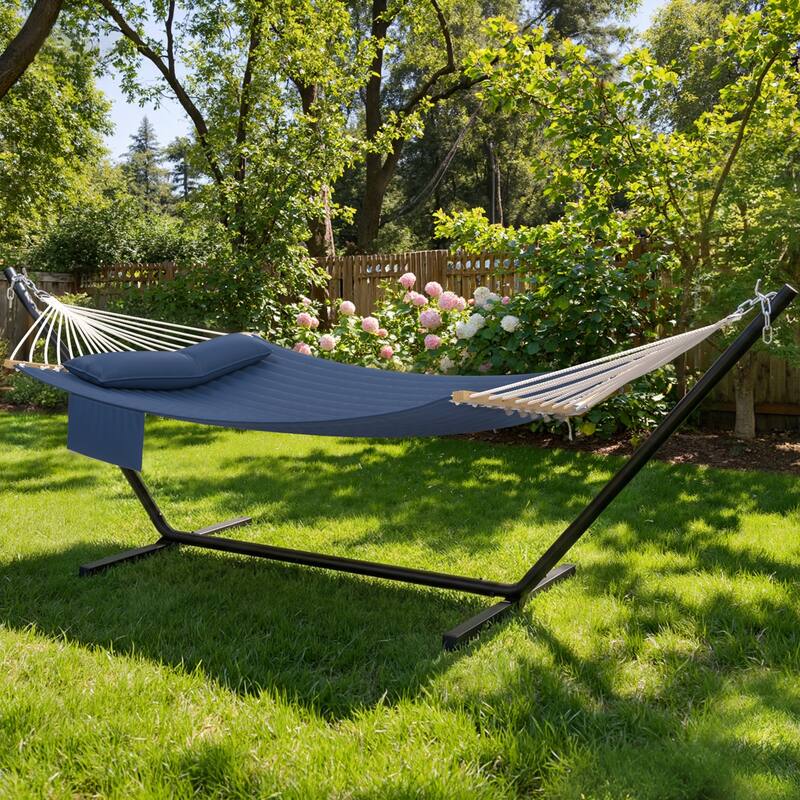 EROMMY Modern Portable Hammock, Hand-Woven Ropes, Anti-Tipping Design for Backyards, Beaches & Campsites