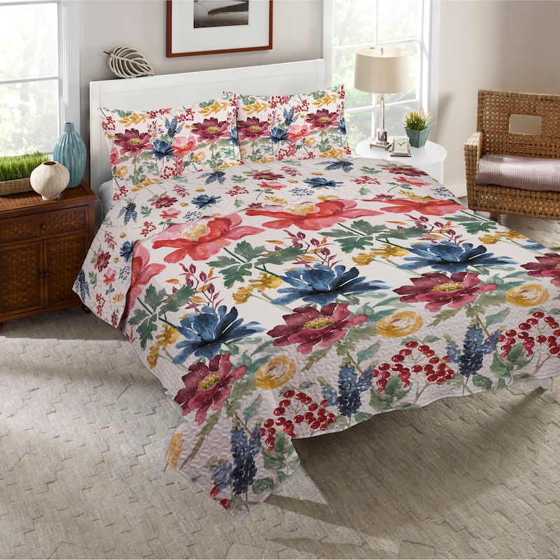 Watercolor Fall King Quilt Set