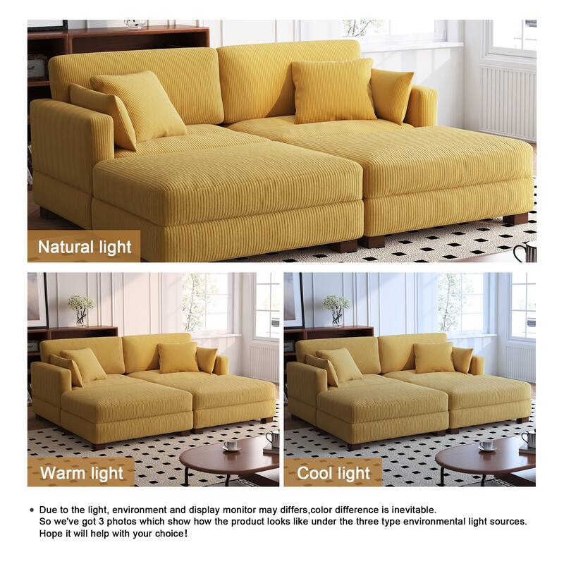 88" Convertible Larger Couch Modular Sectional Sofa Set