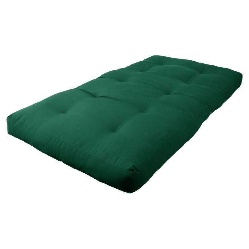 6-inch Thick Twill Futon Mattress (Twin, Full, or Queen) - Forest Green - Twin