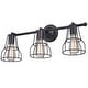 preview thumbnail 8 of 9, Clybourn 3-Light 23 in. W Oil Rubbed Bronze Bathroom Vanity Lighting Fixture, Adjustable Wire Cage Shade, LED Compatible Wall Lt