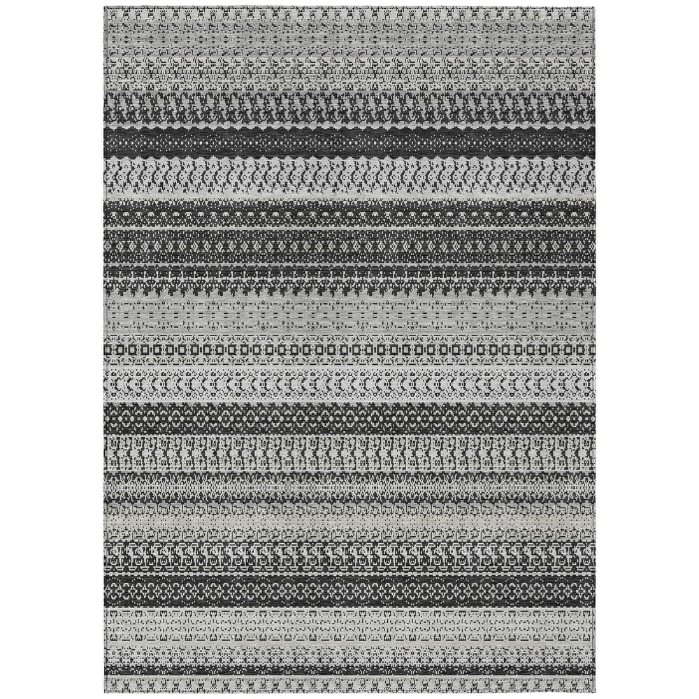 Machine Washable Indoor/ Outdoor Chantille Moroccan Stripes Rug