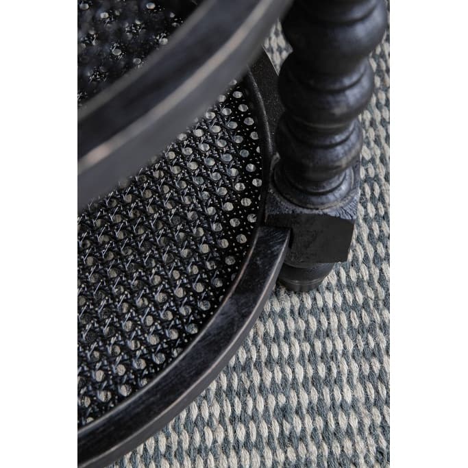 GDFStudio - Jonah Traditional Three-Tier Side Table with Rattan Shelves and Turned Wood Legs - 25.6"