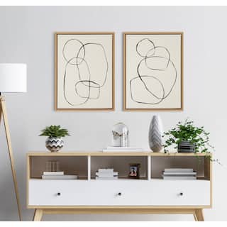 Kate and Laurel Sylvie Modern Circles Framed Canvas Set by Teju Reval