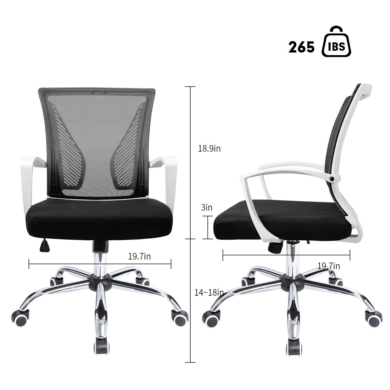 Homall Mid Back Mesh Office Desk Chair - Swivel Task Chair with Flip Arms  and Lumbar Support - On Sale - Bed Bath & Beyond - 33073278
