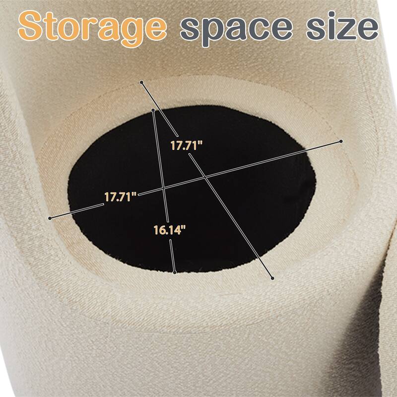 Boucle Make-Up/Vanity Stool, Hiden Storage Space, Stylish Appearance