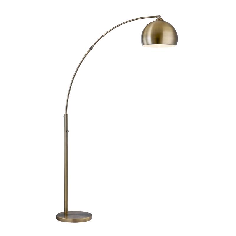 Alrigo LED Arched Floor Lamp With Dimmer, 80" Antiqued Brass - ANTIQUED BRASS