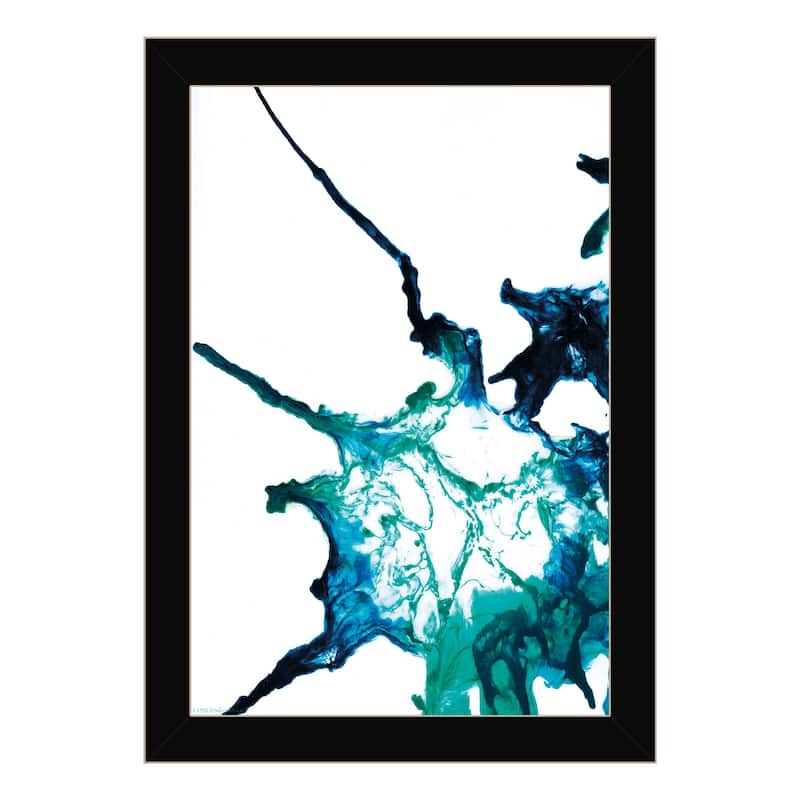 TrendyDecor4U Coastal "Ocean Living 2" Framed Print Wall Art - Black
