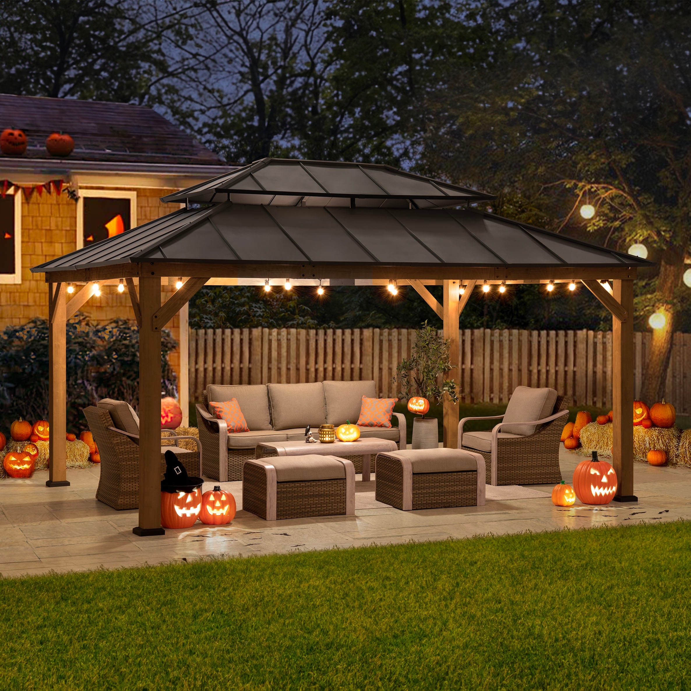 若者に人気のブランド Wood Framed Cedar ft. 12x16 Sunjoy Gazebo, Patio Outdoor ウエイトトレーニング