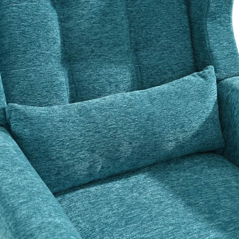 Chenille Modern Accent Chair with Wooden Legs and Mid-Century Lounge Chair (275lb Capacity)