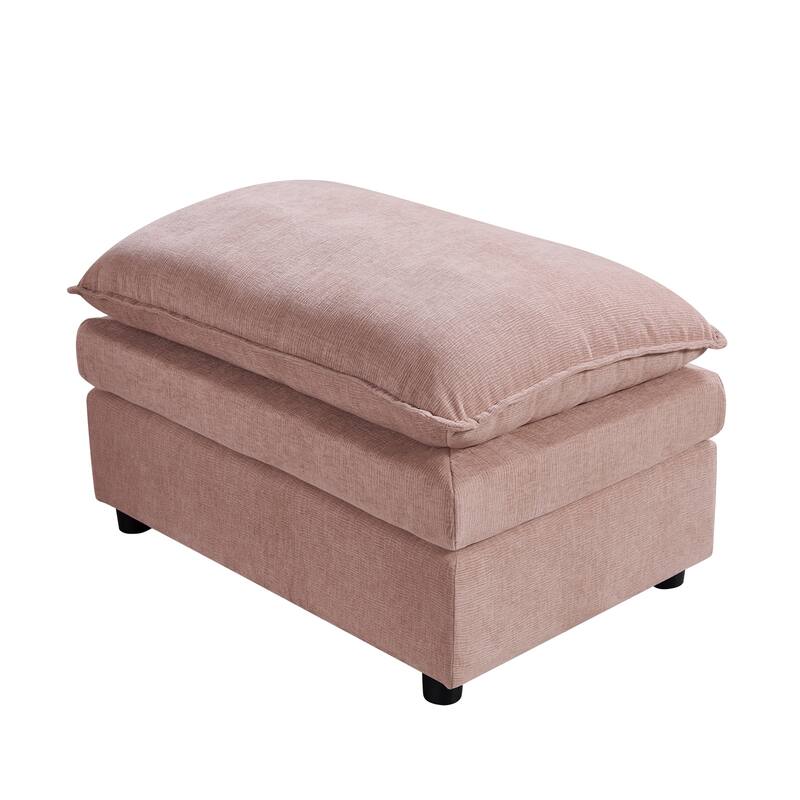 108.66" L-Shaped 4-Seater Sectional Sofa with Convertible Chaise and Ottoman, Spacious Cloud Couch Design