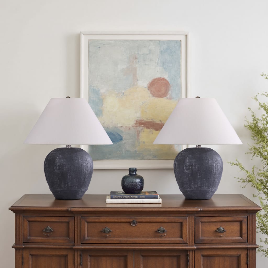 Ceramic Table Lamp with Linen Shade