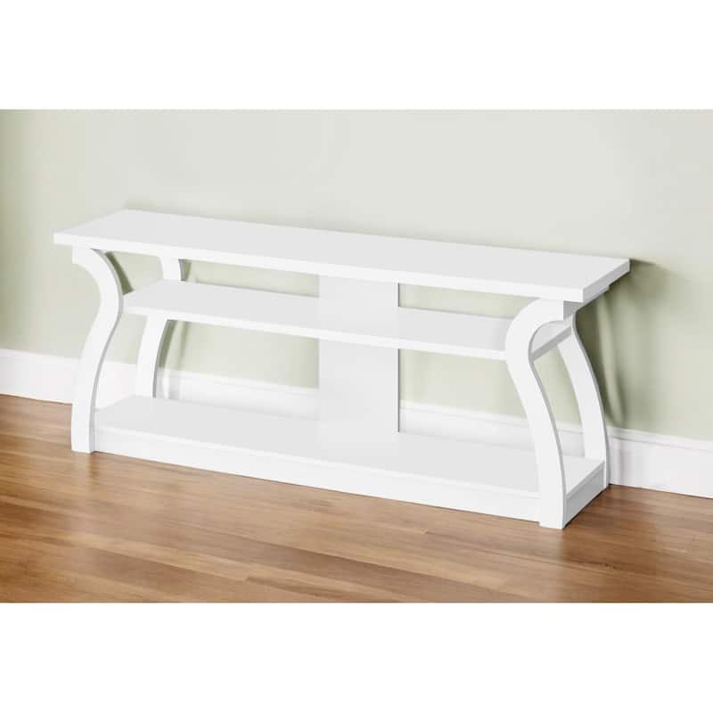 HomeRoots 60" White Wood Open Shelving TV Stand - 60' X '23.75' X '15.5 - White - 60' X '23.75' X '15.5