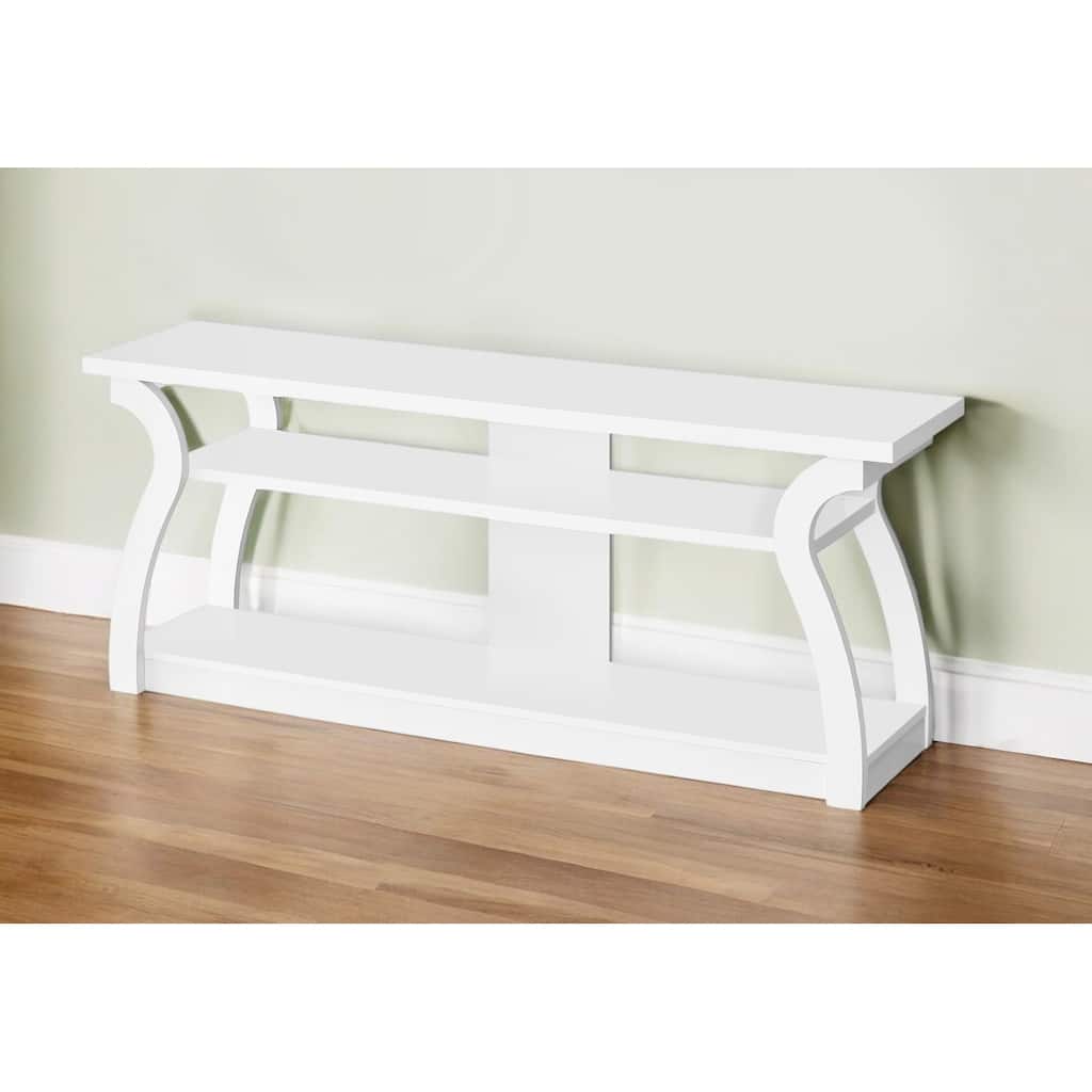 HomeRoots 60" White Wood Open Shelving TV Stand - 60' X '23.75' X '15.5
