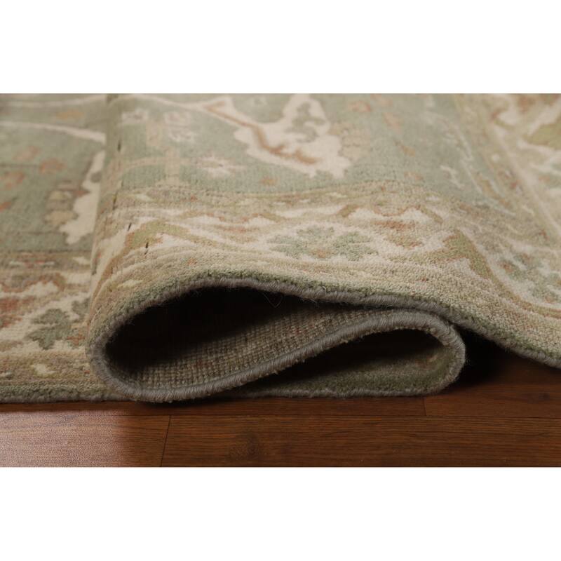 Green Oushak Oriental Accent Rug Handmade Oriental Wool Carpet - 4'2"x 5'11"
