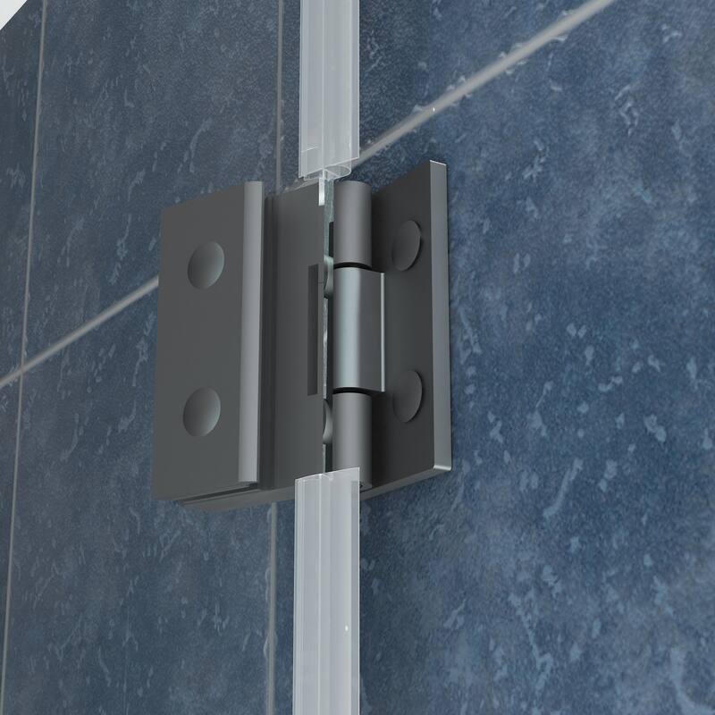 FELYL 34" W x 58" H Hinged Frameless Tub Door with Heat Soaking Process and Protective Coating Clear Glass