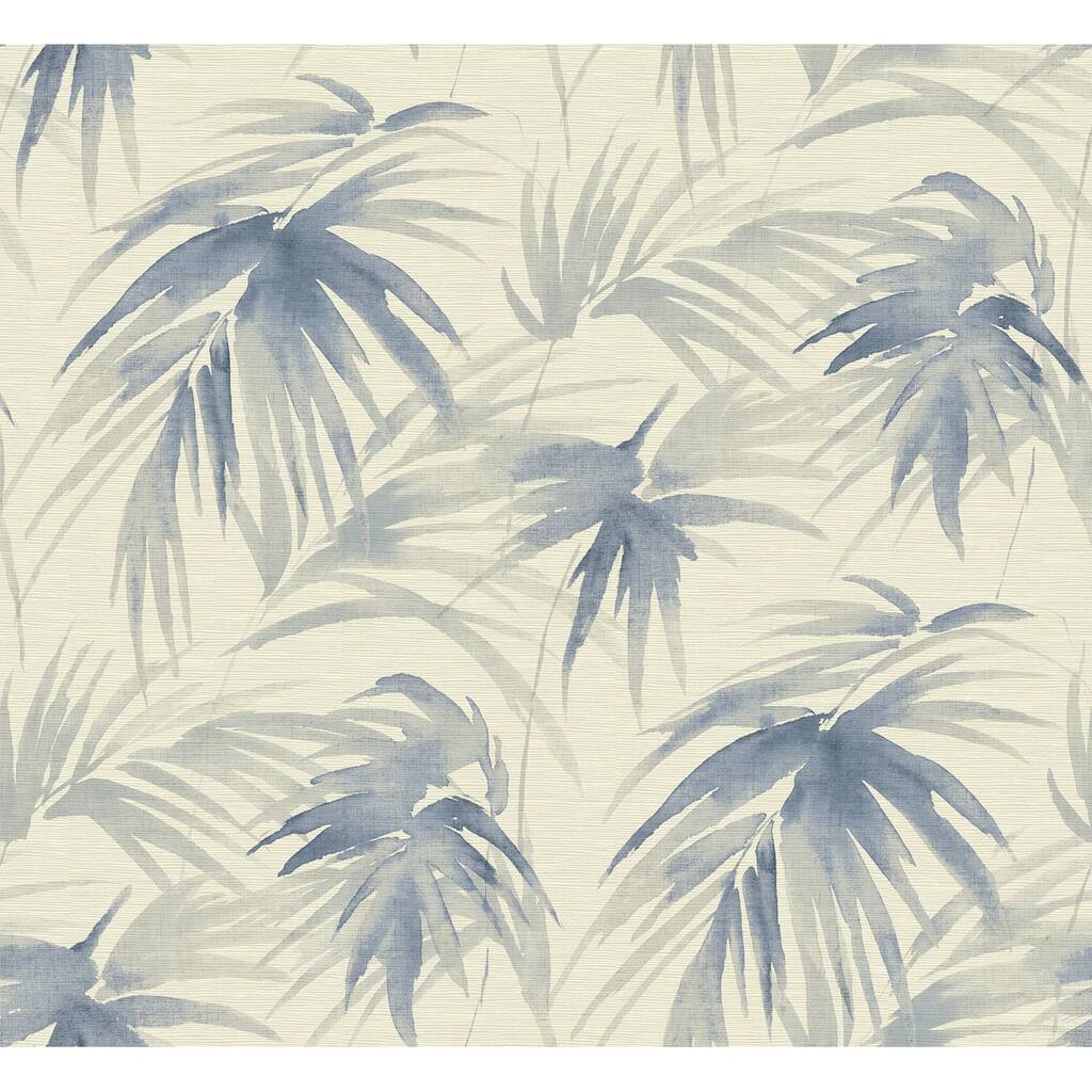 Scott Living Darlana Blue Grasscloth Wallpaper