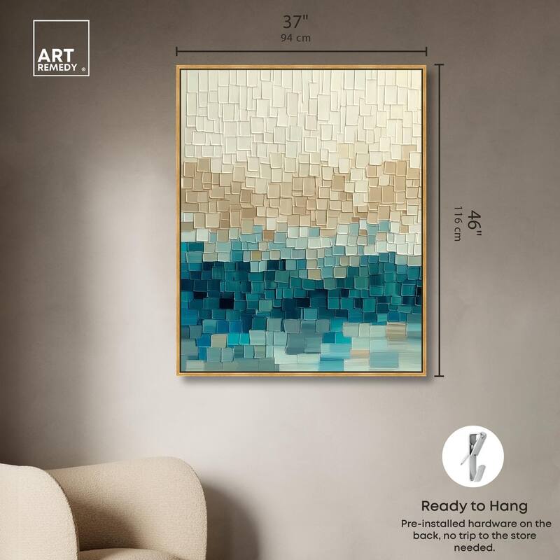 Pixelated Sea II Canvas by Art Remedy
