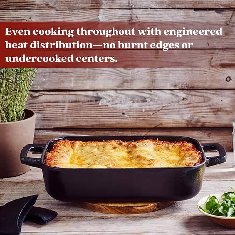 Alva Nori Enameled Cast Iron Oven Dish Roasting Pan - 12" x 8" - 12"x8"