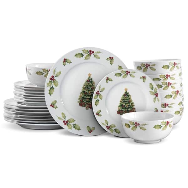 Pfaltzgraff Christmas Day 24-Piece Dinnerware Set, Service for 8