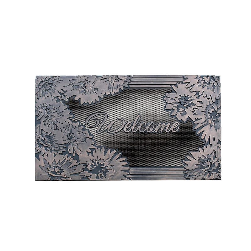 Welcome Rubber Pin Mat Copper Hand Finished Doormat 18" X30"