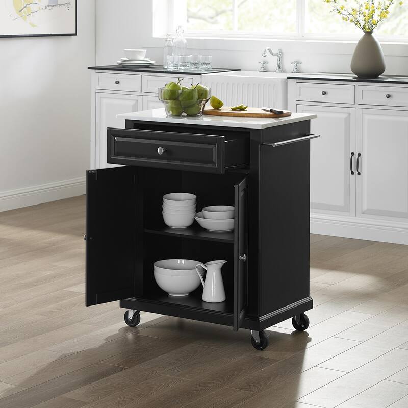 Kitchen Island Cart Mobile Kitchen Storage Island Granite Top Kitchen Cart with Shelves