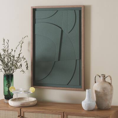 SAFAVIEH Home Nature's Edge 24W x 36L-inch Green Framed Dimensional Art