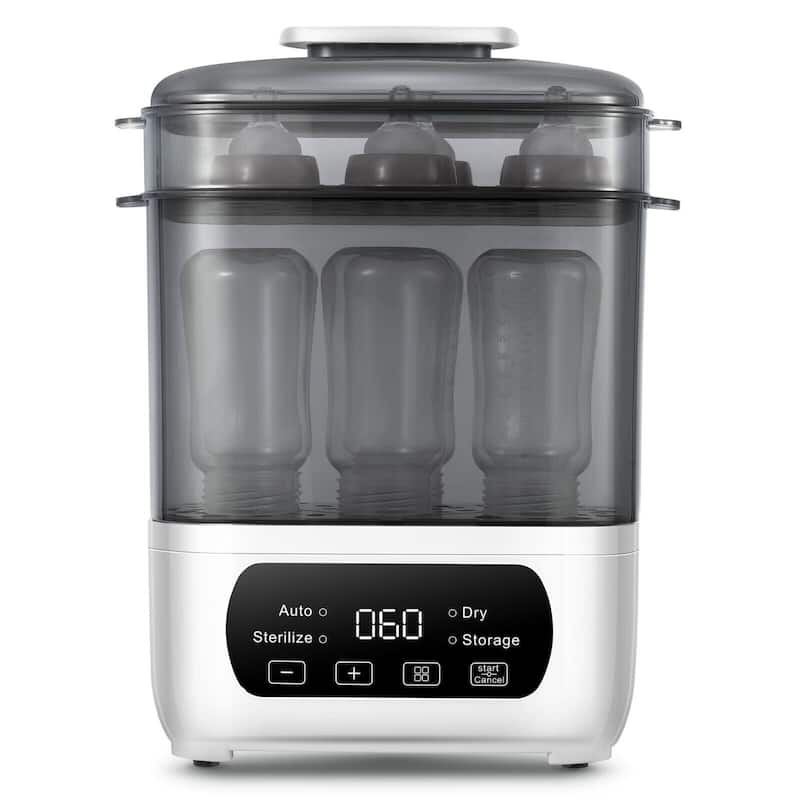 4-in-1 Electric Baby Bottle Sterilizer Dryer LED Touch Screen 6 bottles Multi-Function - 13 inch - 13 inch