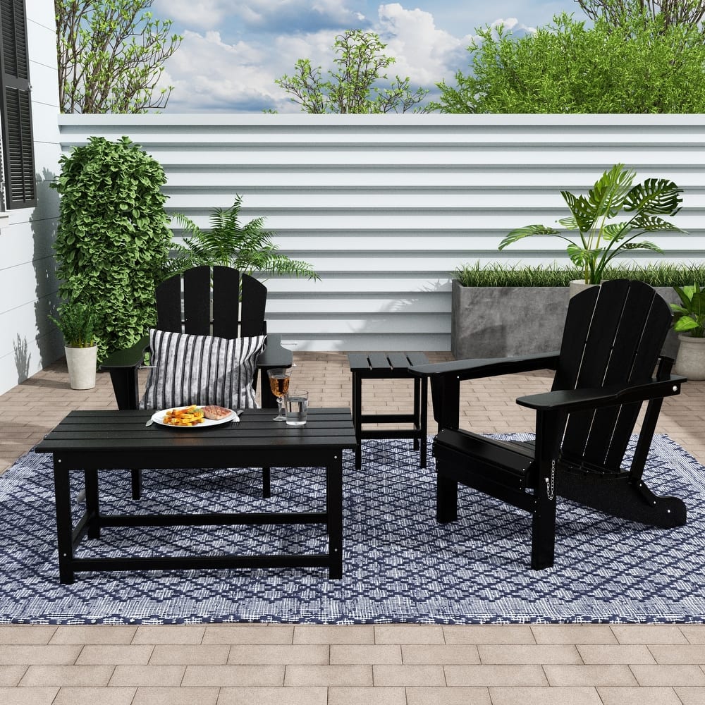 Laguna Hdpe All Weather Outdoor Patio Foldable Adirondack Chairs Conversation Set (4-Piece Set)