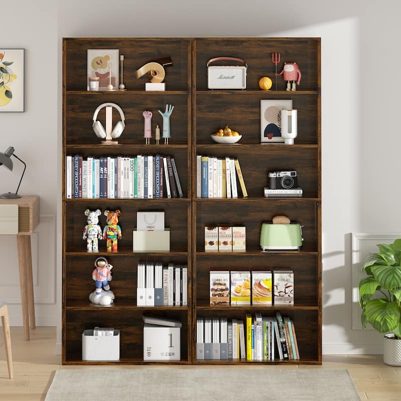 Futzca 6-Tier Open Bookcase and Bookshelf, Display Storage Shelves