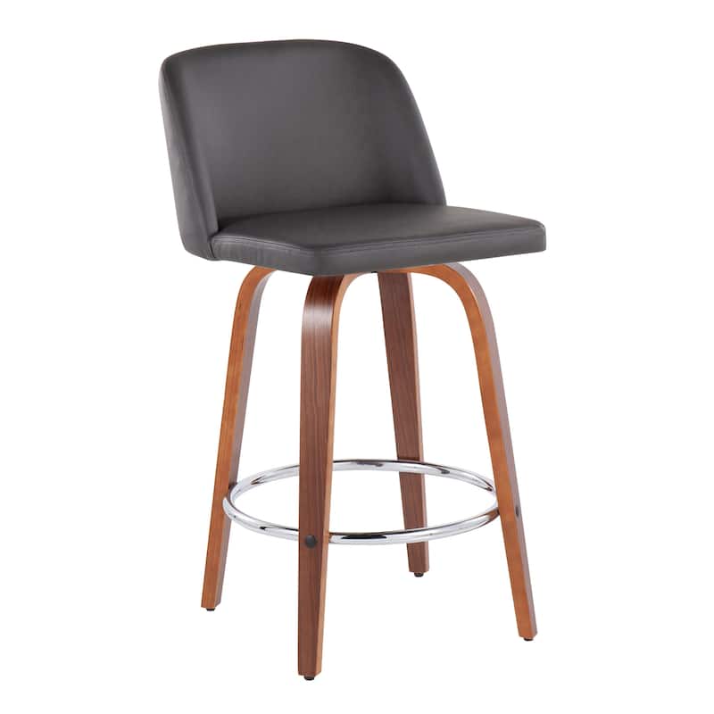 Carson Carrington Vallberga 26" Upholstered Counter Stool (Set of 2) - Grey Faux Leather