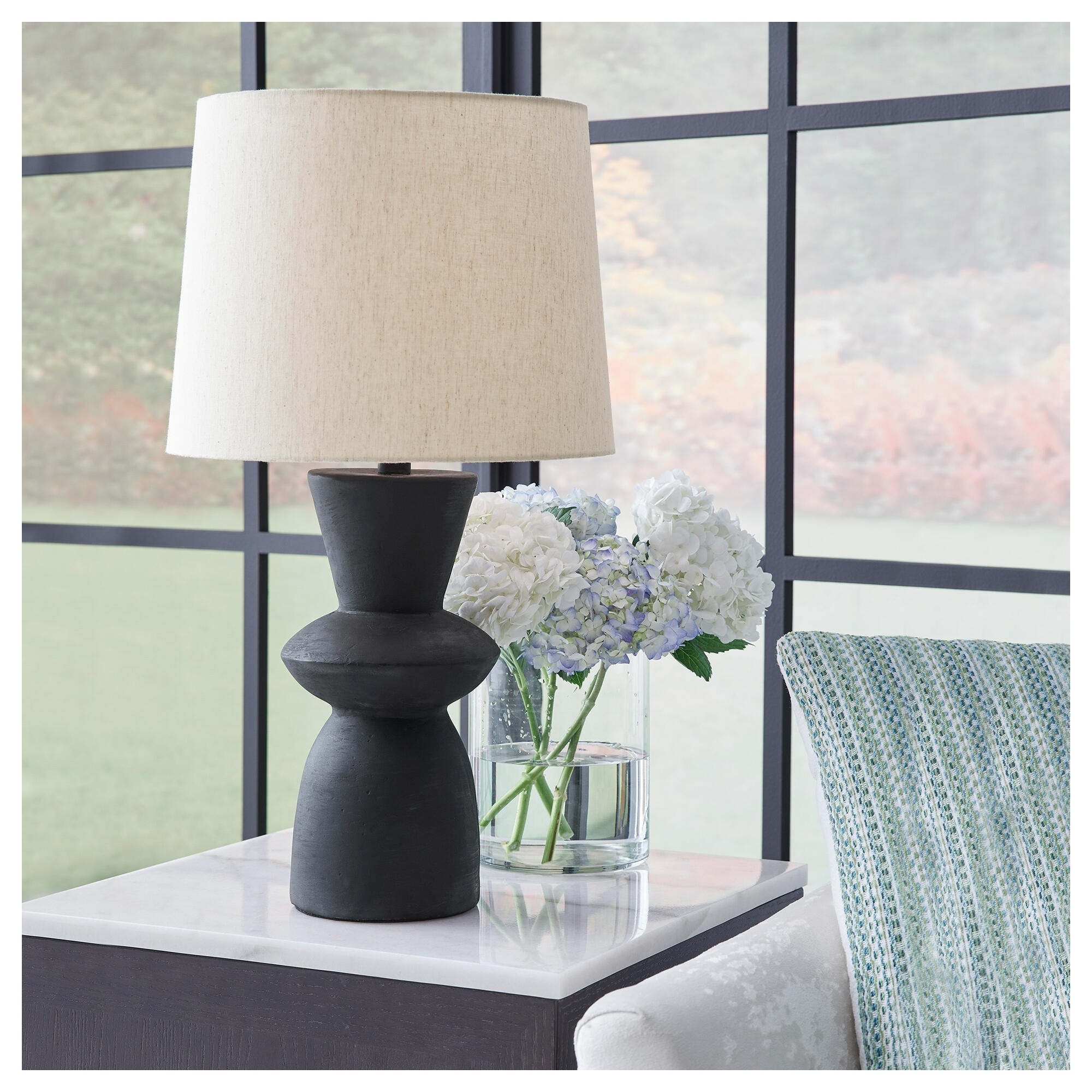 Signature Design by Ashley Scarbot Black Table Lamp (Set of 2) - 13.5" W x 13.5" D x 26" H